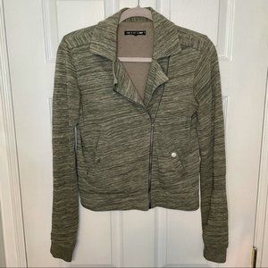 Rag & Bone Knit Green Cotton Modal Moto Jacket XS